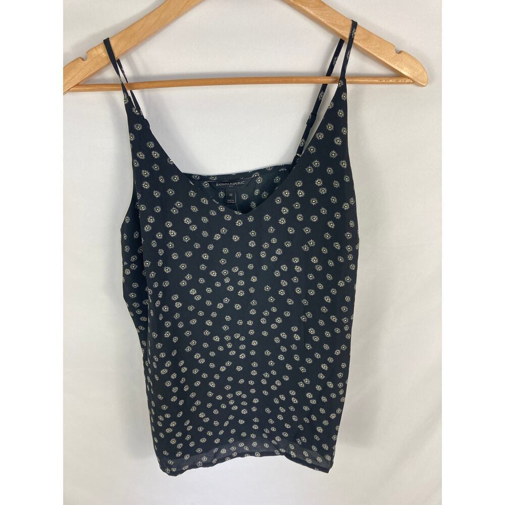 NWT Banana Republic Black Floral Cami Tank Size XS
